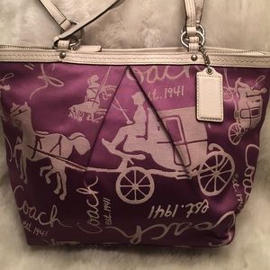 COACH Carriage Sateen Pleated Tote